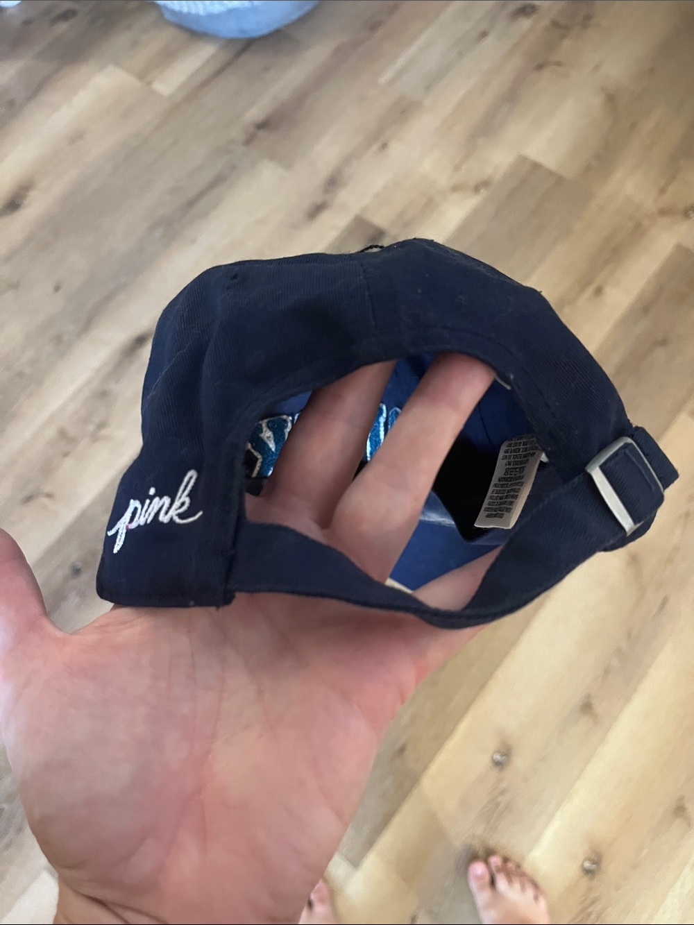 PINK Victoria's Secret Navy Blue Cap with Appliqué Logo - Picture 2 of 4